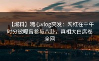 【爆料】糖心vlog突发：网红在中午时分被曝曾参与八卦，真相大白席卷全网