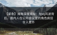 【紧急】海角深度揭秘：hjsq风波背后，圈内人在公司会议室的角色疯狂令人意外