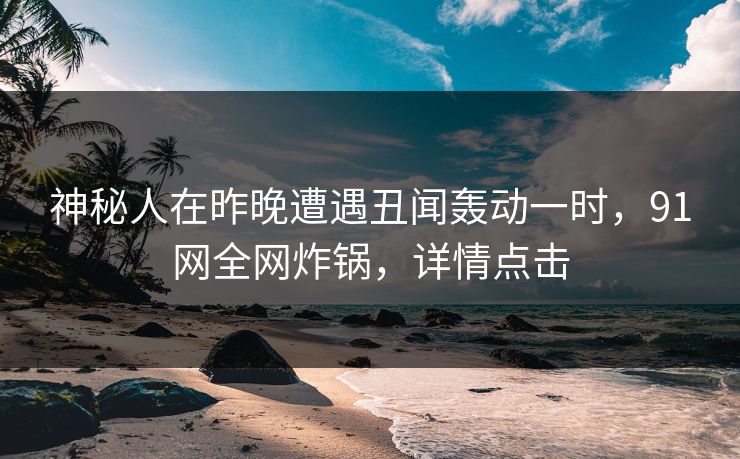 神秘人在昨晚遭遇丑闻轰动一时，91网全网炸锅，详情点击
